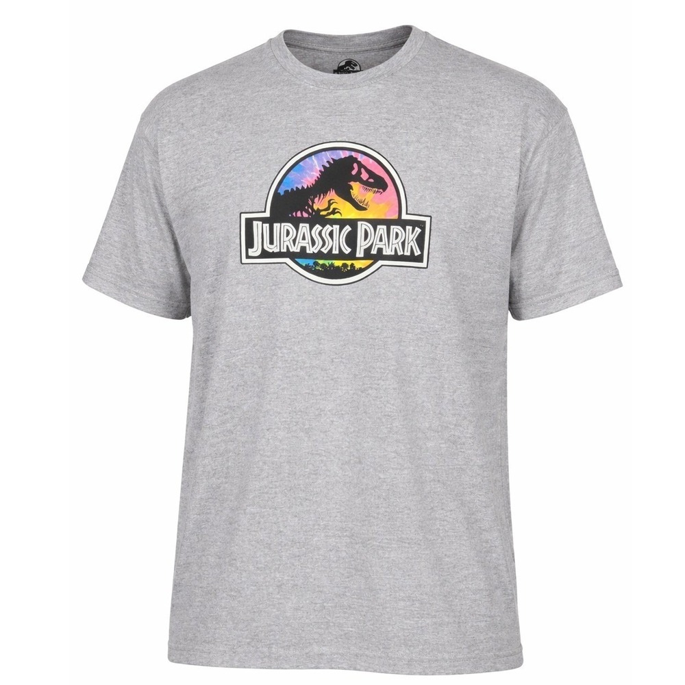 Jurassic World Graphic Tee Mens Size 3XL Gray Short Sleeve Crew Neck Movie Shirt